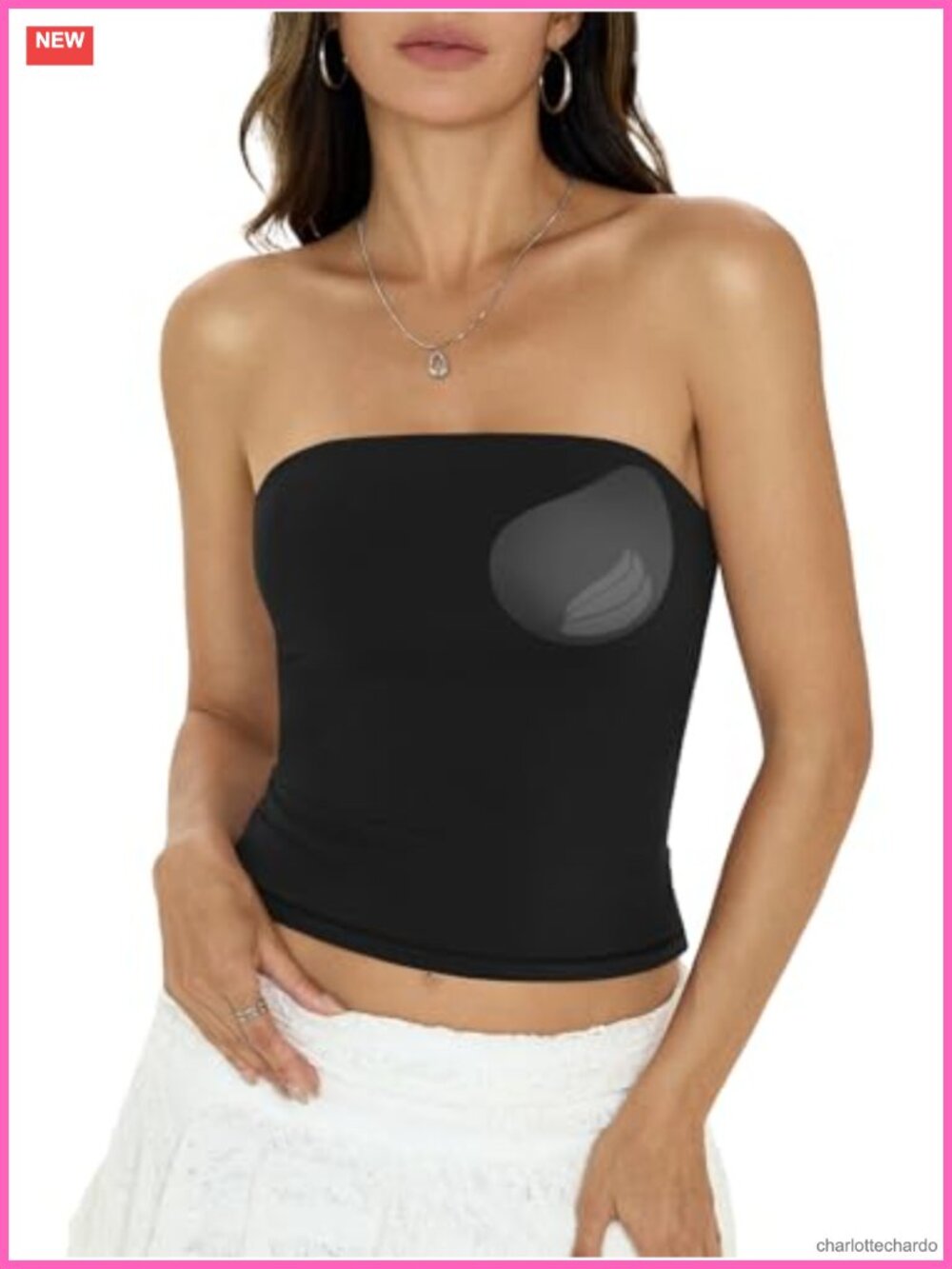 Padded Double Lined Tube Top Non Slip Crop Strapless Bandeau Y2K Summer Outfit
